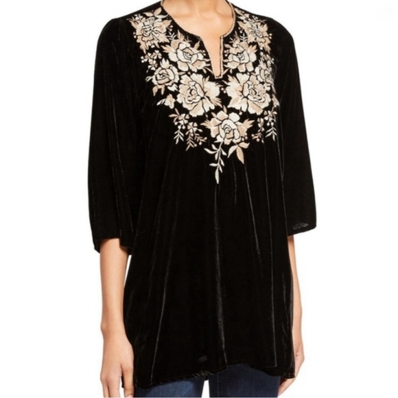 🍒NWOT🍒 JOHNNY WAS OLENNA VELVET TUNIC - Picture 1 of 7